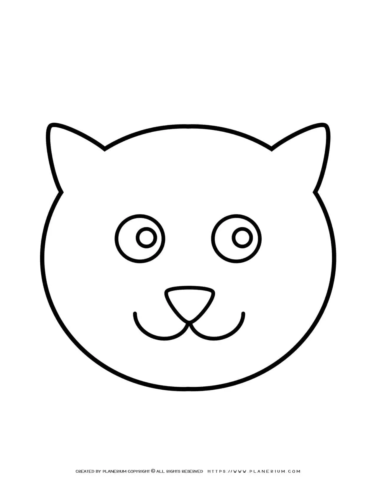 cat face outline - free printable template | planerium